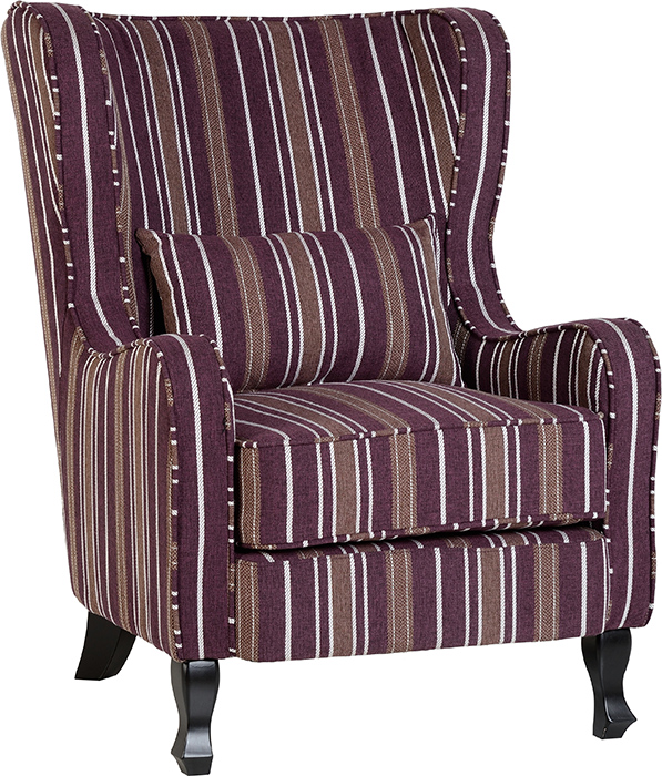 Sherborne Fireside Chair With Burgundy Stripes - Click Image to Close